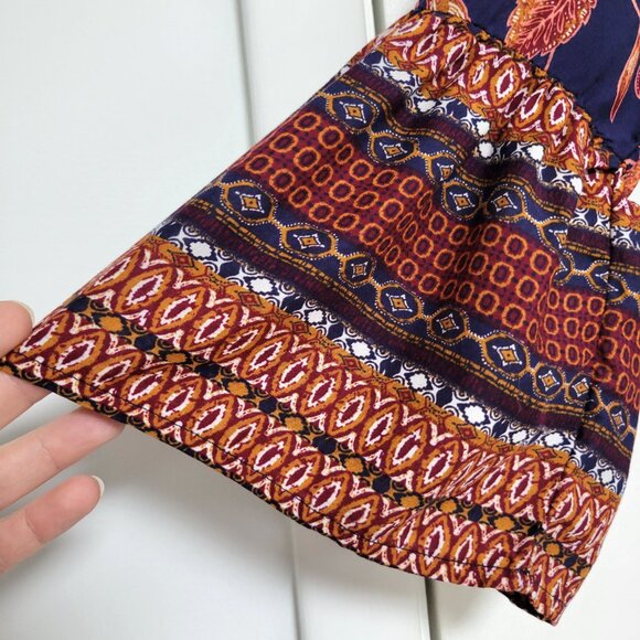 Beach Lunch Lounge Boho Floral Tunic Top 3/4 Bell Sleeve - Picture 8 of 13